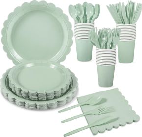 175 Pcs Party Plates and Cups and Napkins Sets, 9" Easter Plates, 7" Dessert Plate, 9oz Cups & Cutlery