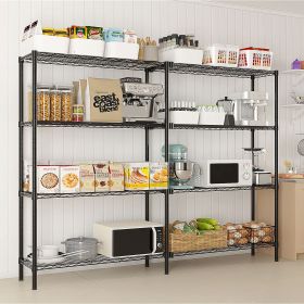 49.2''W Adjustable Storage Shelves NSF Wire Shelving Unit Multiple rows Shelving for Storage Rack Shelves for Storage Heavy Duty Garage Shelf Pan