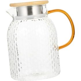 Carafe Lids Included Cold Kettle Large Capacity Water Pitcher Non-slip Juice Jug for Kitchen (Option: Glass)